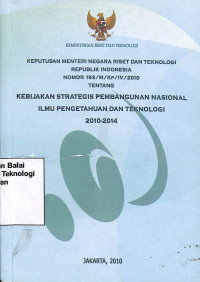Image of Keputusan Menteri Negara Riset dan Teknologi Republik Indonesia Nomor 193/M/Kp/IV/2010 ..........