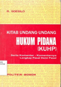 Image of Kitab Undang Undang Hukum Pidana (KUHP)