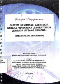 Image of Petunjuk Pengoperasian Sistem Informasi / Basis Data Sarana-Prasarana Laboratorium Lembaga Litbang Nasional